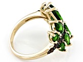 Pre-Owned Green Chrome Diopside 18k Yellow Gold Over Silver Ring 3.64ctw