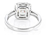 Pre-Owned Fabulite Strontium Titanate and white zircon rhodium over sterling silver halo ring 2.58ct