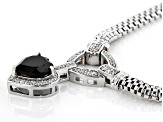 Pre-Owned Black Spinel Rhodium Over Sterling Silver Necklace 3.79ctw