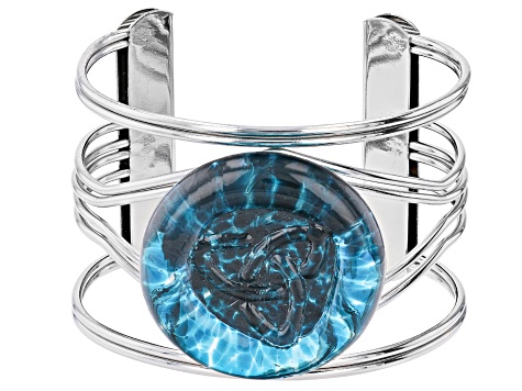 Pre-Owned Blue Crystal Silver-Tone Bracelet