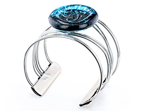 Pre-Owned Blue Crystal Silver-Tone Bracelet