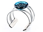 Pre-Owned Blue Crystal Silver-Tone Bracelet