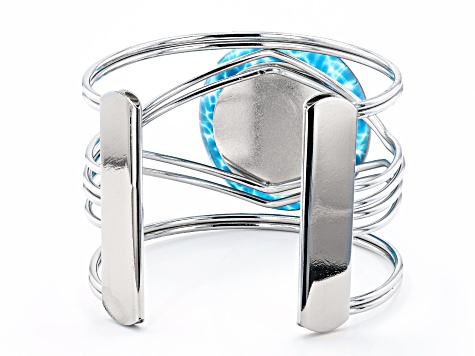 Pre-Owned Blue Crystal Silver-Tone Bracelet