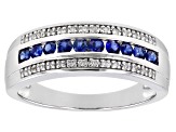 Pre-Owned Blue Sapphire Rhodium Over 10K White Gold Ring 0.40ctw