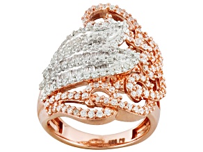 Pre-Owned Cubic Zirconia 18k Rose Gold Over Silver Ring 2.25ctw