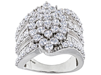 Picture of Pre-Owned White Cubic Zirconia Rhodium Over Sterling Silver Ring 6.27ctw