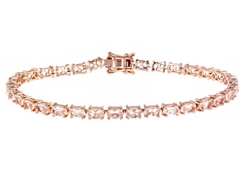 Picture of Pre-Owned Pink Morganite 18K Rose Gold Over Sterling Silver Tennis Bracelet 5.98ctw