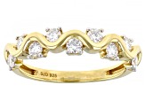 Pre-Owned Moissanite 14k Yellow Gold Over Sterling Silver Band Ring .54ctw DEW