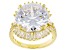 Pre-Owned White Cubic Zirconia 18k Yellow Gold Over Sterling Silver Ring 18.02ctw