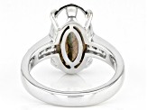 Pre-Owned Gray Labradorite Rhodium Over Sterling Silver Ring 4.82ctw
