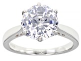 Pre-Owned White Cubic Zirconia Rhodium Over Sterling Silver Ring 6.20ctw