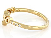 Pre-Owned White Zircon 18k Yellow Gold Over Sterling Silver Ring 0.07ctw