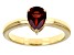 Pre-Owned Red Vermelho Garnet™ 18K Yellow Gold Over Sterling Silver Solitaire January Birthstone Rin