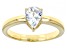Pre-Owned Blue Aquamarine 18K Yellow Gold Over Sterling Silver March Birthstone Ring 0.76ct