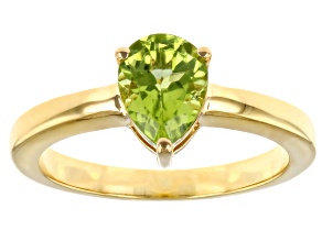 Pre-Owned Green Manchurian Peridot™ 18K Yellow Gold Over Sterling Silver August Birthstone Ring 0.98