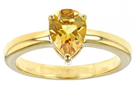 Pre-Owned Yellow Citrine 18K Yellow Gold Over Sterling Silver November Birthstone Ring 0.90ct