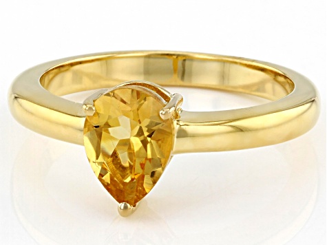 Pre-Owned Yellow Citrine 18K Yellow Gold Over Sterling Silver November Birthstone Ring 0.90ct