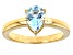 Pre-Owned Sky Blue Topaz 18K Yellow Gold Over Sterling Silver December Birthstone Ring 1.05ct