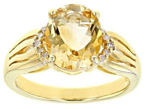 Pre-Owned Yellow Citrine 18K Yellow Gold Over Sterling Silver Ring 1.94ctw