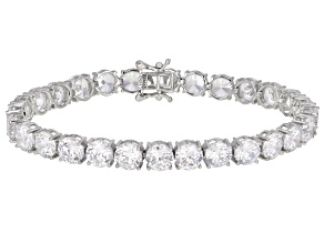 Pre-Owned White Cubic Zirconia Rhodium Over Sterling Silver Bracelet (23.52ctw DEW)