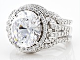 Pre-Owned White Cubic Zirconia Platinum Over Sterling Silver Ring Set 5.93ctw