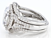 Pre-Owned White Cubic Zirconia Platinum Over Sterling Silver Ring Set 5.93ctw