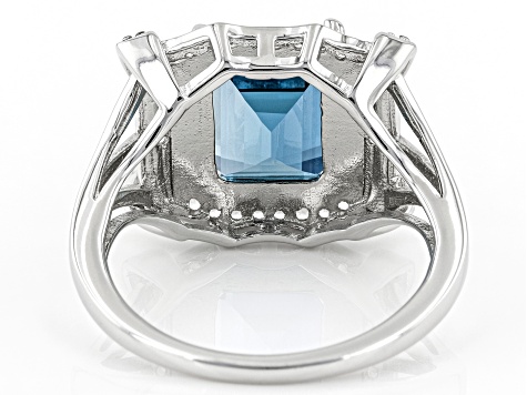 Pre-Owned Blue Topaz With Rhodium Over Sterling Silver Ring 3.59ctw