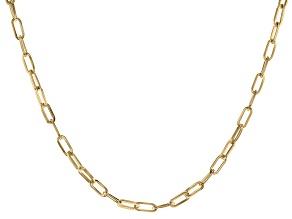 Pre-Owned 18K Yellow Gold Over Bronze Paperclip Chain 28 Inch Necklace