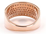 Pre-Owned Natural Pink And White Diamond 14K Rose Gold Wide Band Ring 0.85ctw
