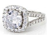 Pre-Owned White Cubic Zirconia Rhodium Over Sterling Silver Ring 8.68ctw