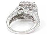 Pre-Owned White Cubic Zirconia Rhodium Over Sterling Silver Ring 8.68ctw