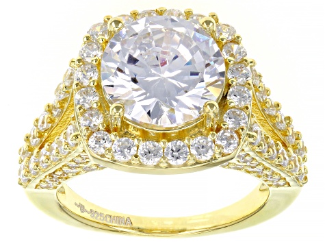 Pre-Owned White Cubic Zirconia 18K Yellow Gold Over Sterling Silver Ring 8.68ctw - P31583B - Vimarsana News