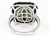 Pre-Owned Gray Labradorite Rhodium Over Sterling Silver Ring