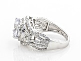 Pre-Owned White Cubic Zirconia Rhodium Over Sterling Silver Ring 4.72ctw
