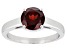 Pre-Owned Red Round Vermelho Garnet(TM) Rhodium Over Sterling Silver Solitaire January Birthstone Ri