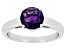 Pre-Owned Purple African Amethyst  Rhodium Over Sterling Silver Solitaire February Birthstone Ring 1