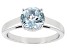 Pre-Owned Blue Aquamarine Rhodium Over Sterling Silver Solitaire March Birthstone Ring 1.53ct