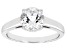 Pre-Owned White Topaz Rhodium Over Sterling Silver Solitaire April Birthstone Ring 2.00ct