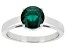 Pre-Owned Green Lab Created Emerald Rhodium Over Sterling Silver Solitaire May Birthstone Ring 1.57c