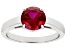 Pre-Owned Red Lab Created Ruby Rhodium Over Sterling Silver Solitaire July Birthstone Ring 1.87ct