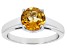 Pre-Owned Yellow Brazilian Citrine Rhodium Over Sterling Silver Solitaire November Birthstone Ring 1