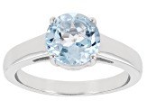 Pre-Owned Sky Blue Topaz Rhodium Over Sterling Silver Solitaire December Birthstone Ring 1.91ct