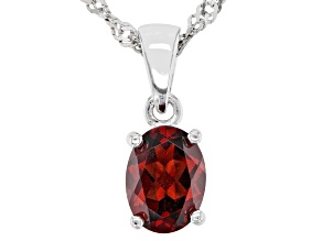 Pre-Owned Red Vermelho Garnet(TM) Rhodium Over Silver January Birthstone Pendant With Chain 1.27ct