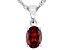 Pre-Owned Red Vermelho Garnet(TM) Rhodium Over Silver January Birthstone Pendant With Chain 1.27ct