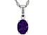 Pre-Owned Purple Amethyst Rhodium Over Sterling Silver February Birthstone Pendant With Chain 0.98ct
