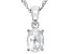Pre-Owned White Topaz Rhodium Over Sterling Silver April Birthstone Pendant With Chain 1.28ct