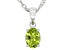 Pre-Owned Green Manchurian Peridot(TM) Rhodium Over Silver August Birthstone Pendant With Chain 1.16