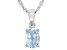 Pre-Owned Blue Glacier Topaz Rhodium Over Sterling Silver Pendant With Chain 1.23ct
