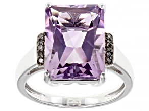 Pre-Owned Purple African Amethyst Rhodium Over Sterling Silver Ring 6.51ctw