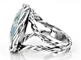 Pre-Owned Sterling Sterling Silver Roman Glass Rope Design Textured Ring Rope Design Textured Ring